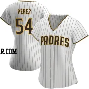 Martin Perez Women's San Diego Padres White/Brown Replica Home Jersey