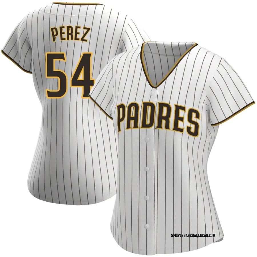 Martin Perez Women's San Diego Padres White/Brown Replica Home Jersey