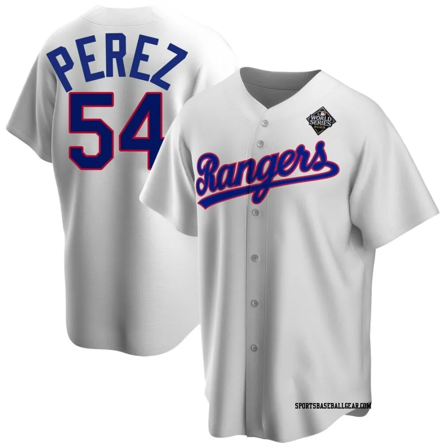 Martin Perez Youth Texas Rangers White Replica Home Cooperstown Collection 2023 World Series Jersey