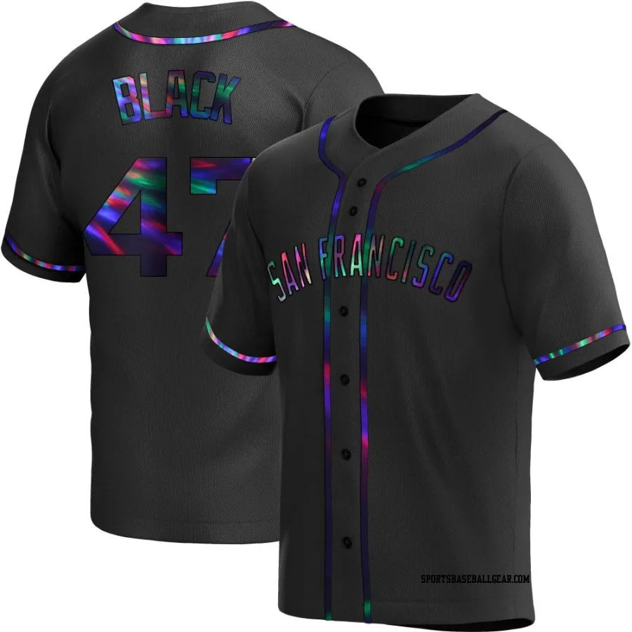 Mason Black Youth San Francisco Giants Black Holographic Replica Alternate Jersey