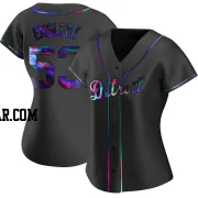 Mason Englert Women's Detroit Tigers Black Holographic Replica Alternate Jersey