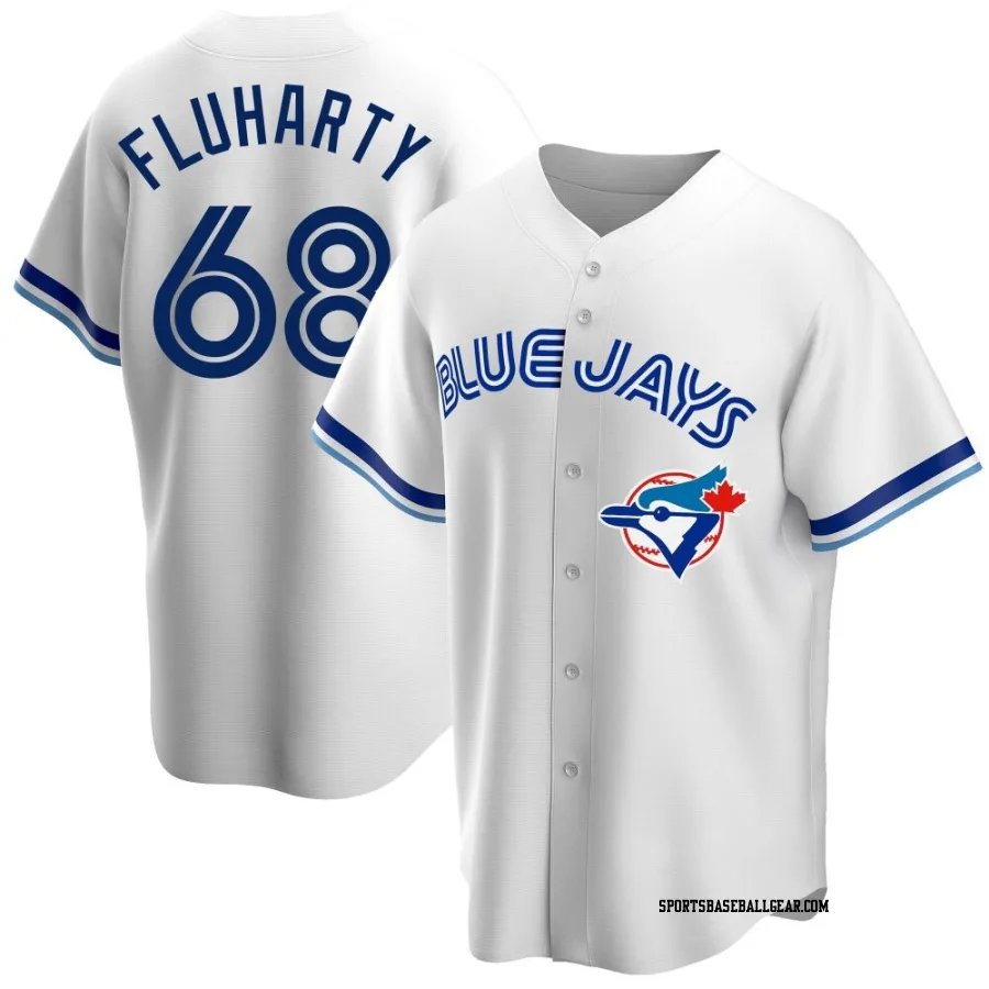 Mason Fluharty Youth Toronto Blue Jays White Replica Home Cooperstown Collection Jersey