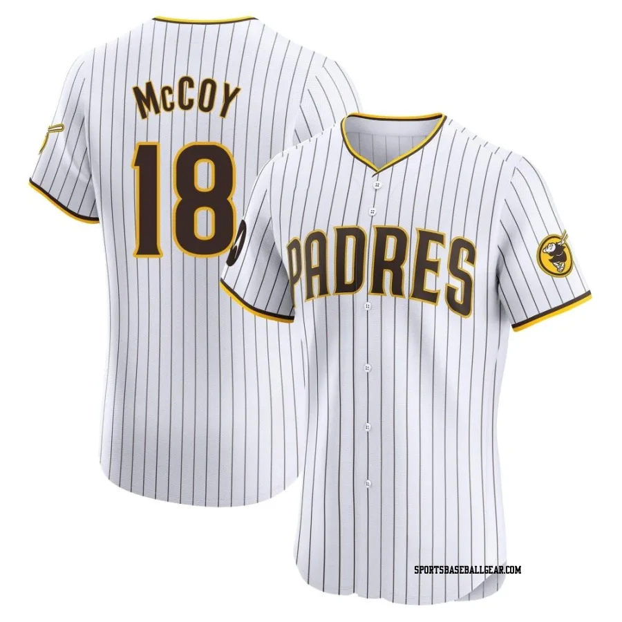 Mason McCoy Men's San Diego Padres White Elite Home Patch Jersey