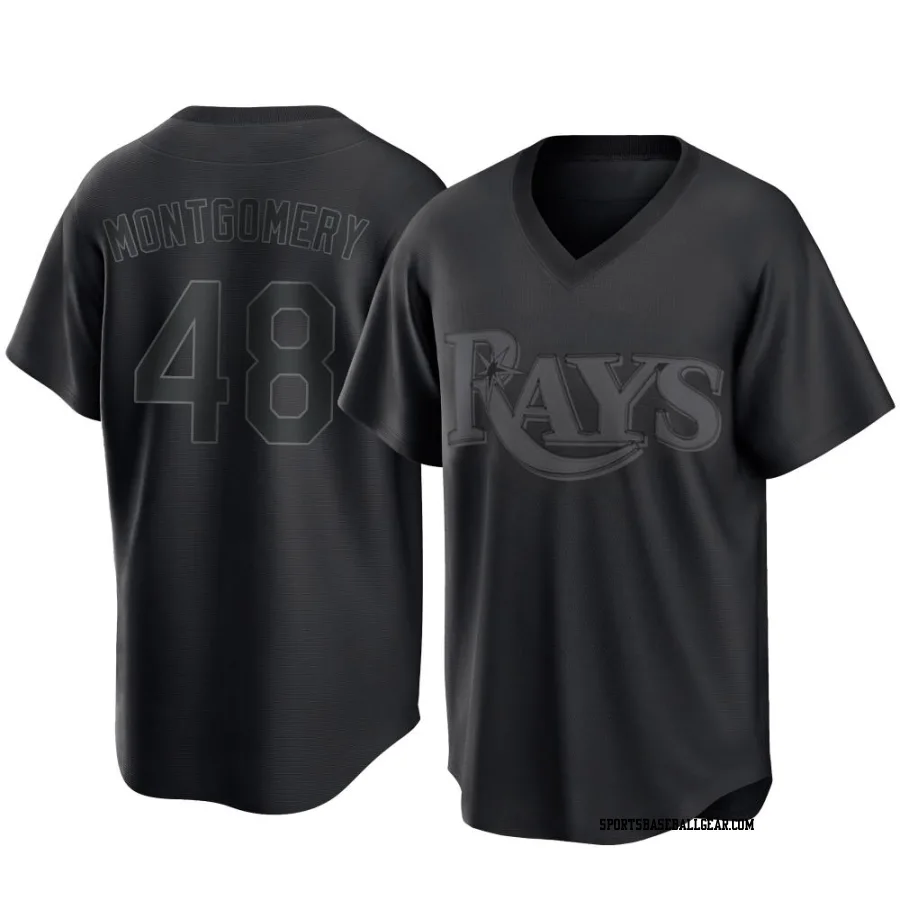 Mason Montgomery Youth Tampa Bay Rays Black Replica Pitch Fashion Jersey