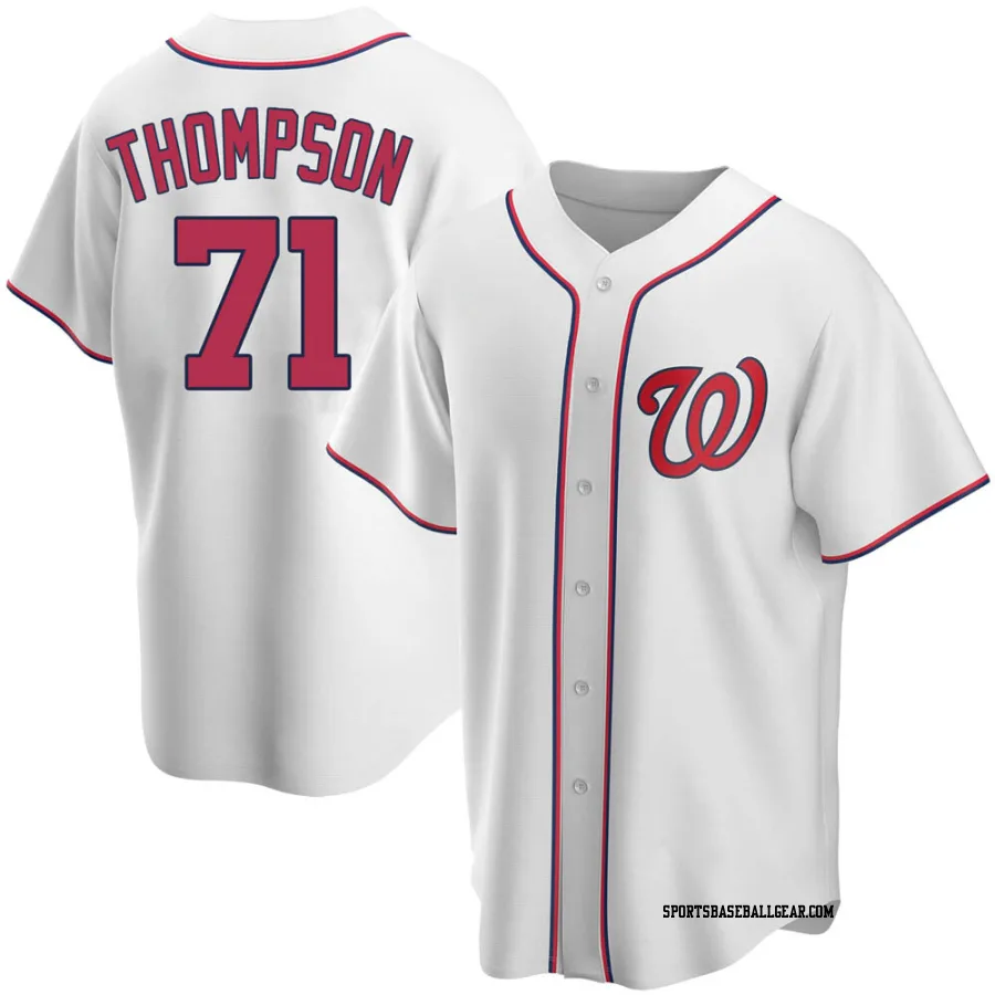 Mason Thompson Men's Washington Nationals White Replica Home Jersey