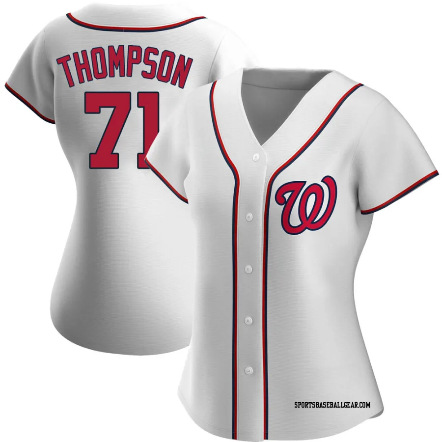 Mason Thompson Women's Washington Nationals White Replica Home Jersey