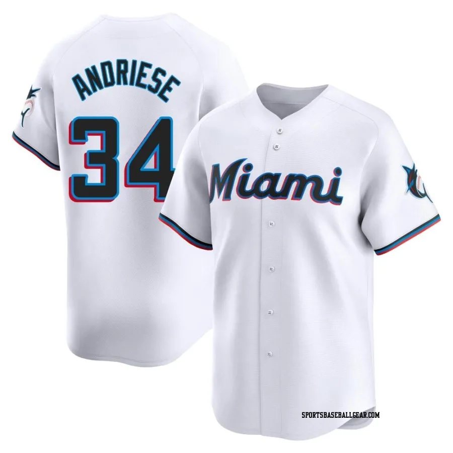 Matt Andriese Men's Miami Marlins White Limited Home Jersey