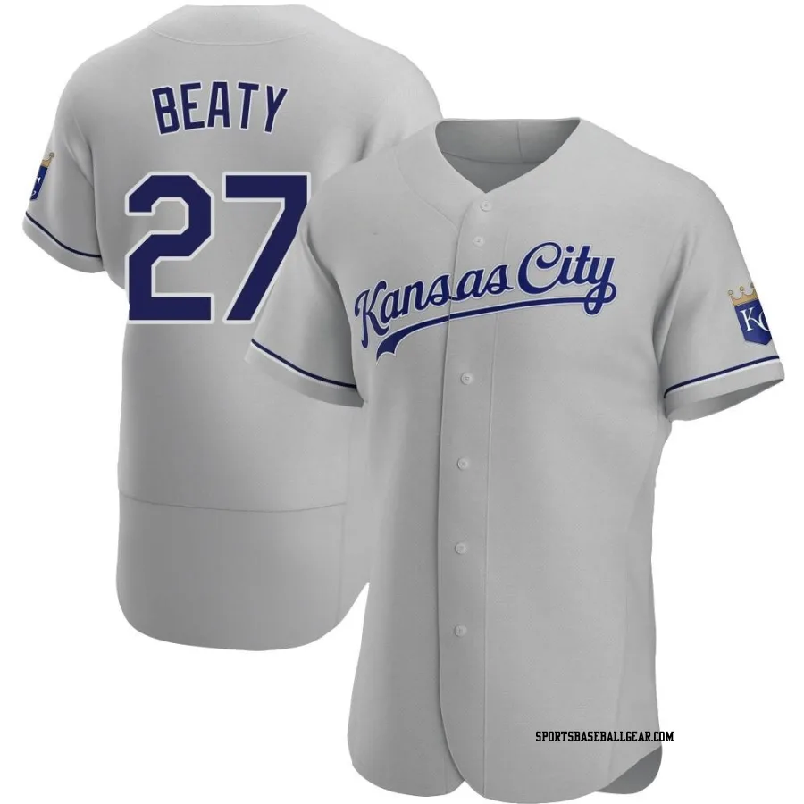 Matt Beaty Men's Kansas City Royals Gray Authentic Road Jersey