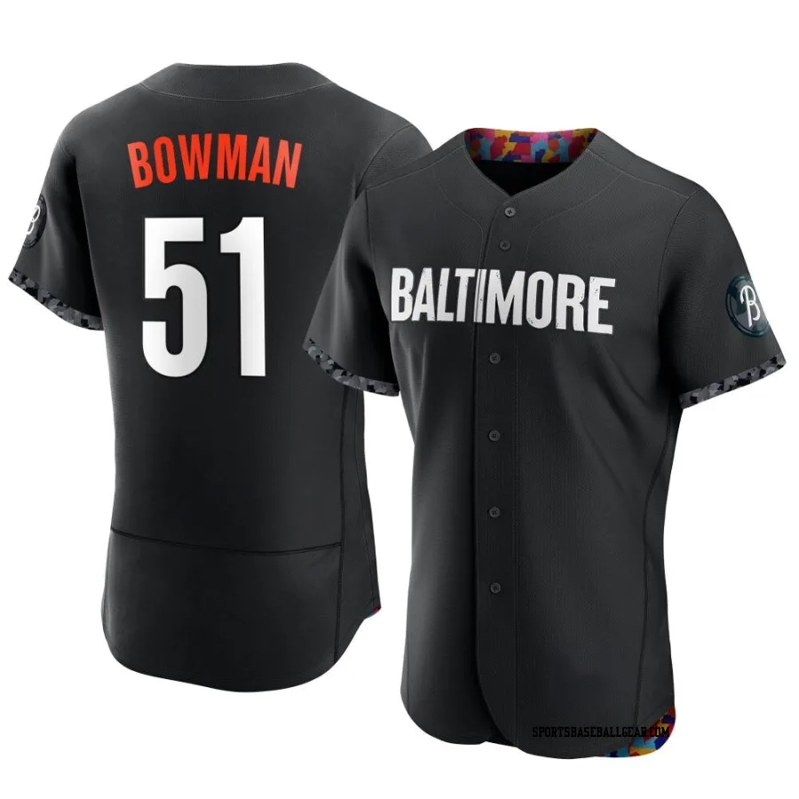 Matt Bowman Men's Baltimore Orioles Black Authentic 2023 City Connect Jersey