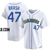 Matt Brash Men's Seattle Mariners White Limited Throwback Cooperstown Collection Jersey