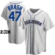 Matt Brash Men's Seattle Mariners White Replica Home Cooperstown Collection Jersey