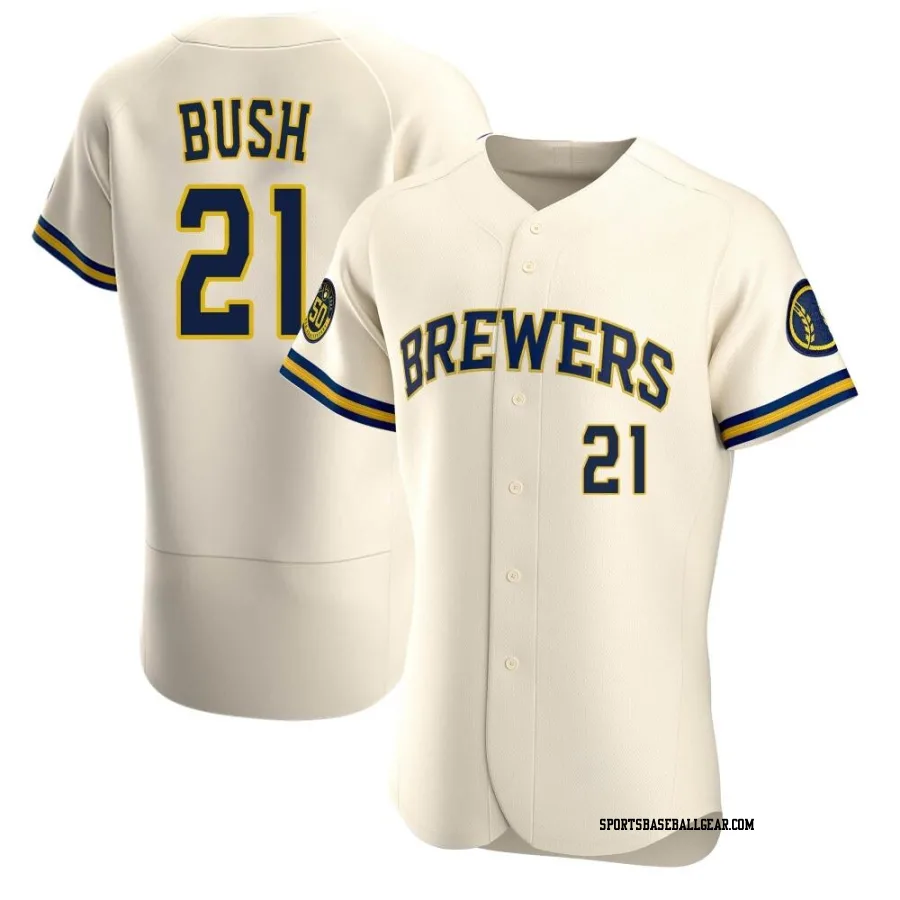 Matt Bush Men's Milwaukee Brewers Cream Authentic Home Jersey