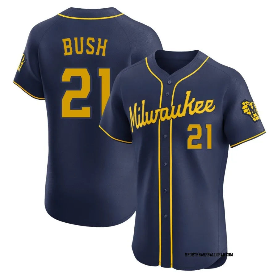 Matt Bush Men's Milwaukee Brewers Navy Elite Alternate Jersey
