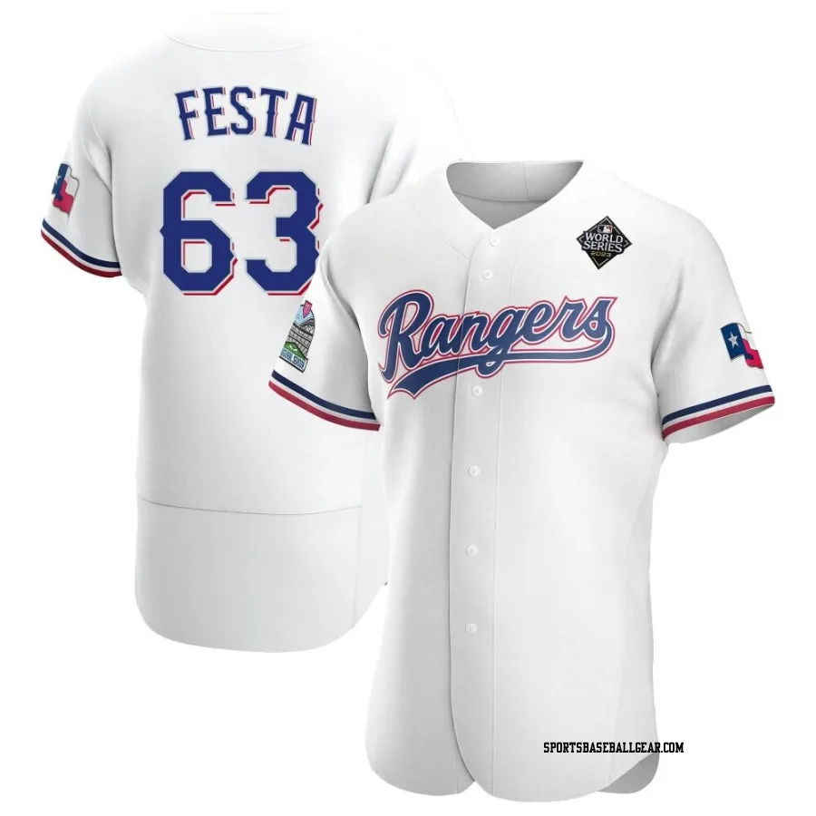 Matt Festa Men's Texas Rangers White Authentic Home 2023 World Series Jersey