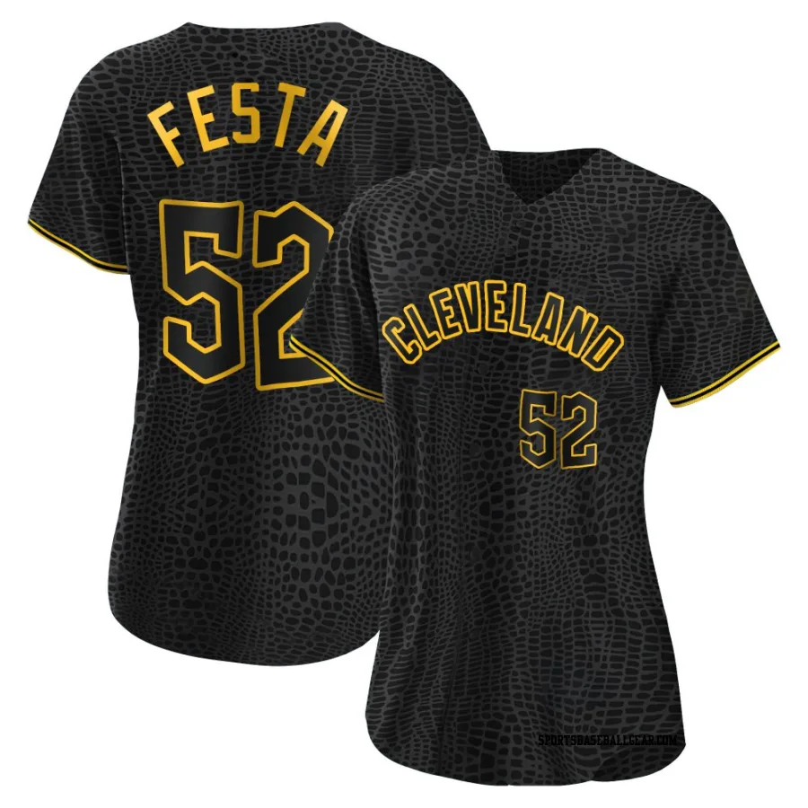 Matt Festa Women's Cleveland Guardians Black Authentic Snake Skin City Jersey