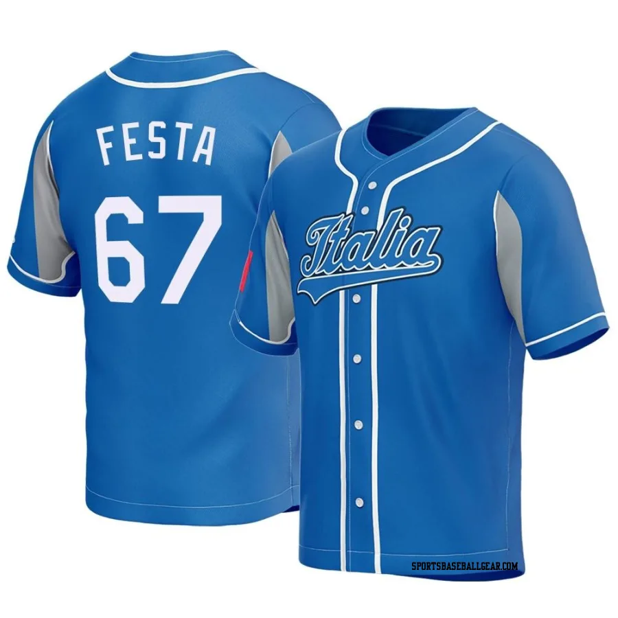 Matt Festa Youth Italy Baseball Royal Replica 2023 World Baseball Classic Jersey