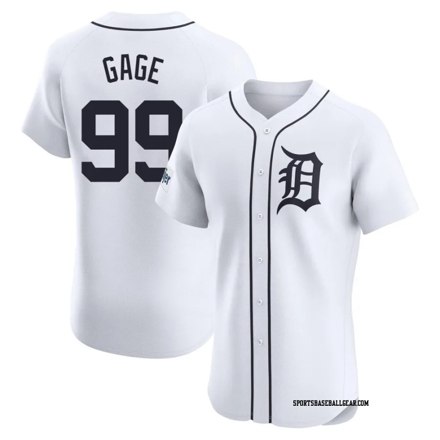 Matt Gage Men's Detroit Tigers White Elite Home Patch Jersey