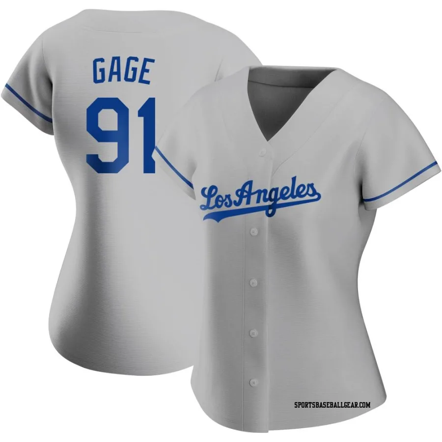 Matt Gage Women's Los Angeles Dodgers Gray Authentic Road Jersey