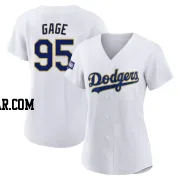 Matt Gage Women's Los Angeles Dodgers White/Gold Authentic 2021 Gold Program Player Jersey