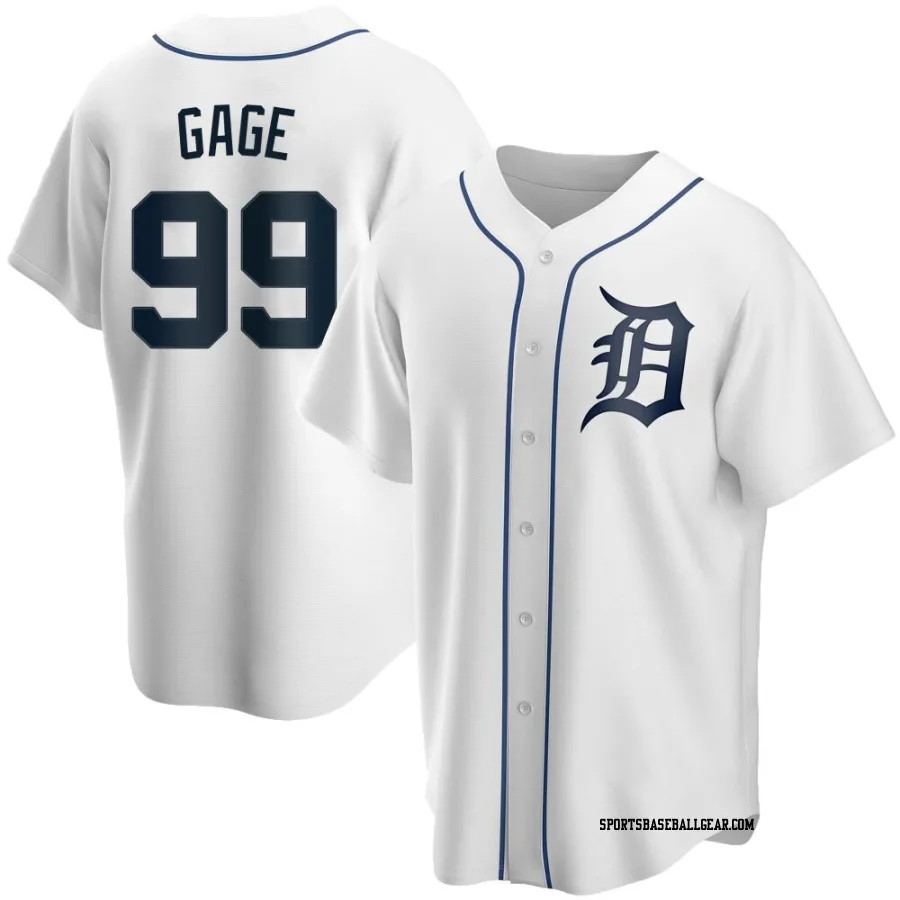 Matt Gage Youth Detroit Tigers White Replica Home Jersey