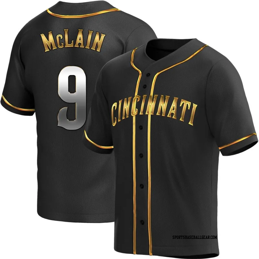 Matt McLain Youth Cincinnati Reds Black Golden Replica Alternate Jersey