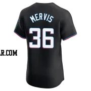 Matt Mervis Men's Miami Marlins Black Elite Alternate Vapor Premier Jersey
