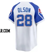 Matt Olson Men's Atlanta Braves White Limited Throwback Cooperstown Collection Jersey