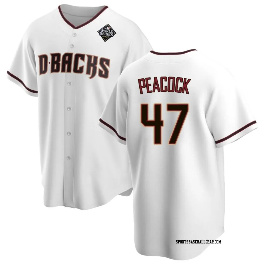 Matt Peacock Men's Arizona Diamondbacks White Replica Home 2023 World Series Jersey