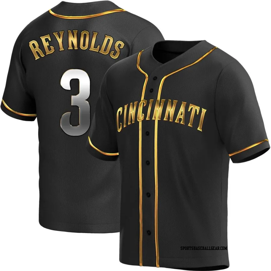 Matt Reynolds Youth Cincinnati Reds Black Golden Replica Alternate Jersey