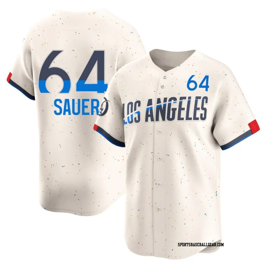 Matt Sauer Men's Los Angeles Dodgers Cream Limited 2024 City Connect Jersey
