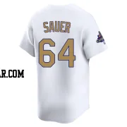 Matt Sauer Men's Los Angeles Dodgers Gold Limited White 2025 Collection Jersey