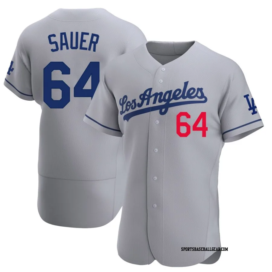 Matt Sauer Men's Los Angeles Dodgers Gray Authentic Away Jersey