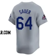 Matt Sauer Men's Los Angeles Dodgers Gray Limited Away World Series Champions Jersey