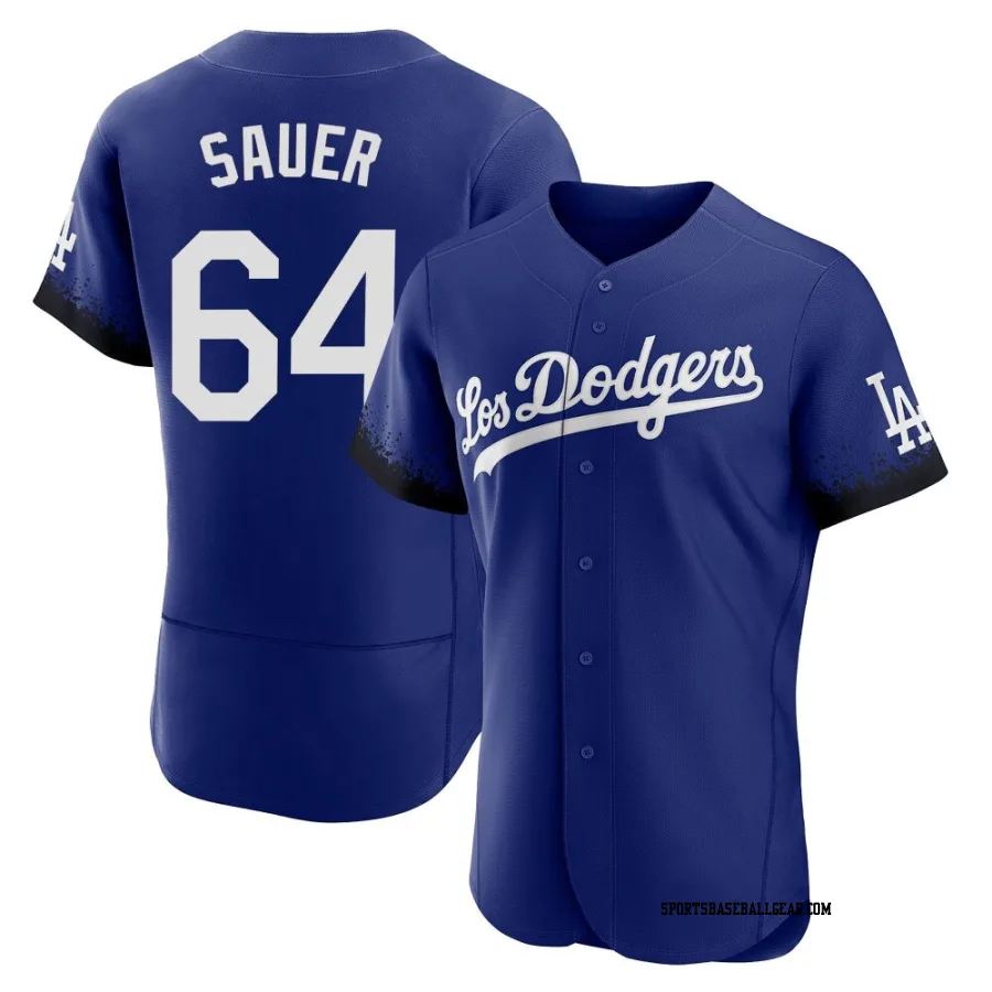 Matt Sauer Men's Los Angeles Dodgers Royal Authentic 2021 City Connect Jersey