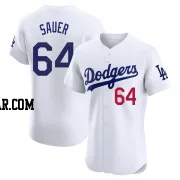 Matt Sauer Men's Los Angeles Dodgers White Elite Home Jersey
