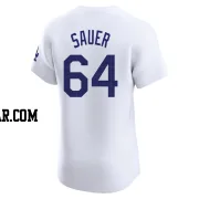 Matt Sauer Men's Los Angeles Dodgers White Elite Home Jersey