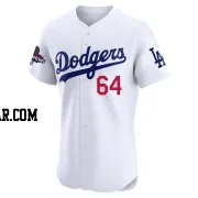 Matt Sauer Men's Los Angeles Dodgers White Elite Home World Series Champions Jersey