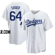 Matt Sauer Men's Los Angeles Dodgers White Replica 2024 World Tour Seoul Series Home Jersey