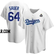 Matt Sauer Men's Los Angeles Dodgers White Replica Home 2024 World Series Jersey