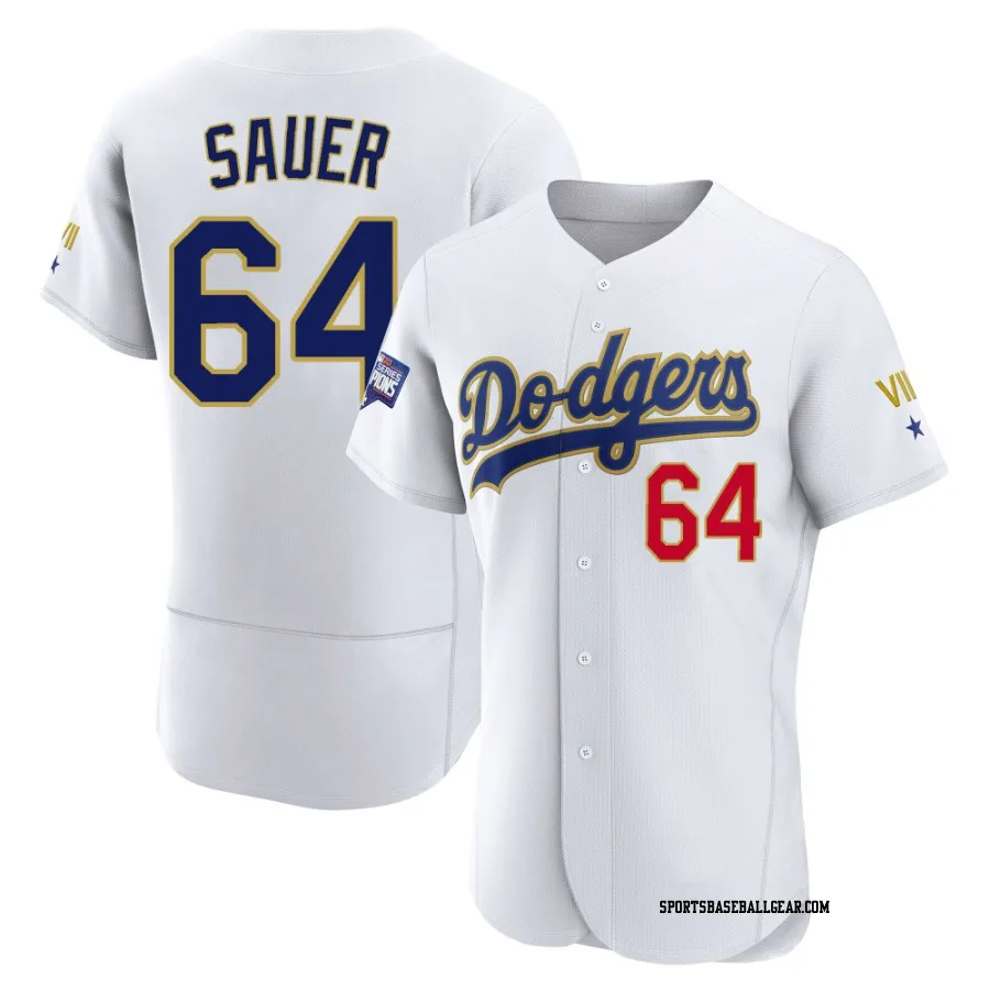 Matt Sauer Men's Los Angeles Dodgers White/Gold Authentic 2021 Gold Program Player Jersey