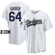 Matt Sauer Men's Los Angeles Dodgers White/Gold Replica 2021 Gold Program Player Jersey