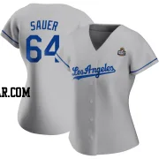 Matt Sauer Women's Los Angeles Dodgers Gray Authentic Road 2024 World Series Jersey