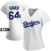 Matt Sauer Women's Los Angeles Dodgers White Authentic Home 2024 World Series Champions Jersey