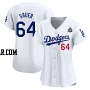 Matt Sauer Women's Los Angeles Dodgers White Limited Home 2024 World Series Jersey