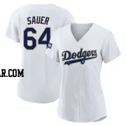 Matt Sauer Women's Los Angeles Dodgers White/Gold Replica 2021 Gold Program Player Jersey