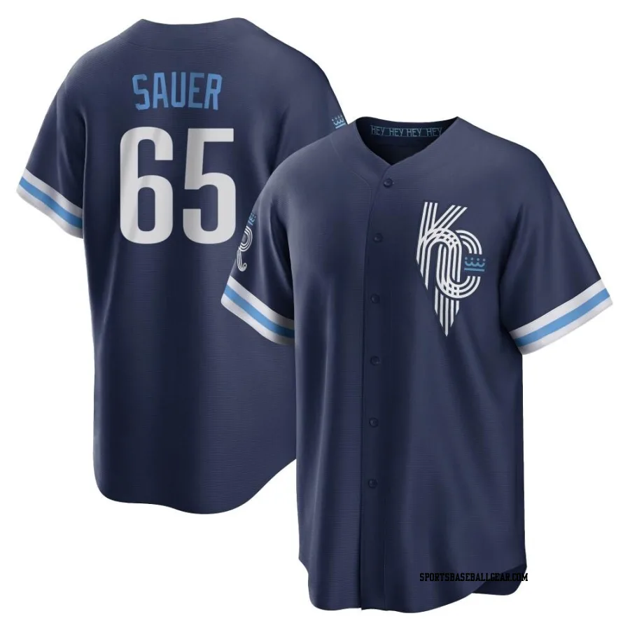 Matt Sauer Youth Kansas City Royals Navy Replica 2022 City Connect Jersey