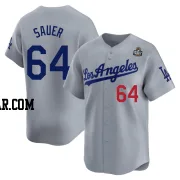 Matt Sauer Youth Los Angeles Dodgers Gray Limited Away 2024 World Series Jersey