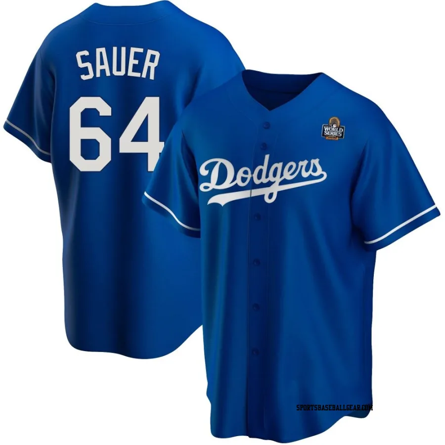 Matt Sauer Youth Los Angeles Dodgers Royal Replica Alternate 2024 World Series Jersey