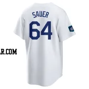 Matt Sauer Youth Los Angeles Dodgers White Replica 2024 World Tour Seoul Series Home Jersey