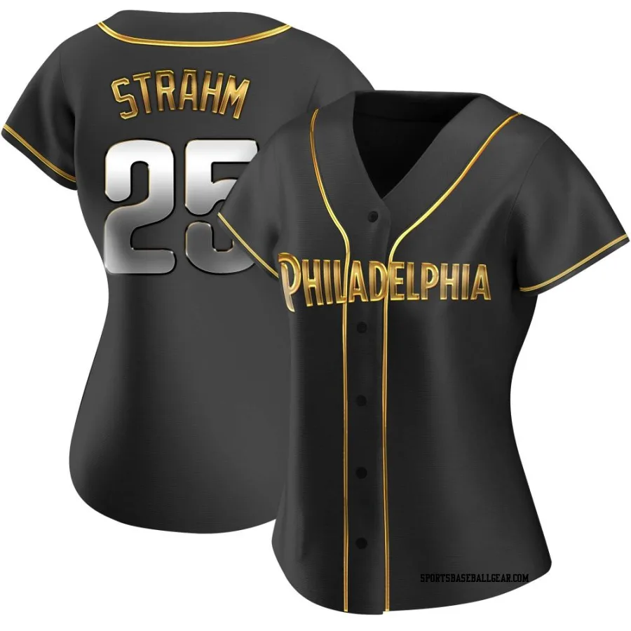 Matt Strahm Women's Philadelphia Phillies Black Golden Replica Alternate Jersey